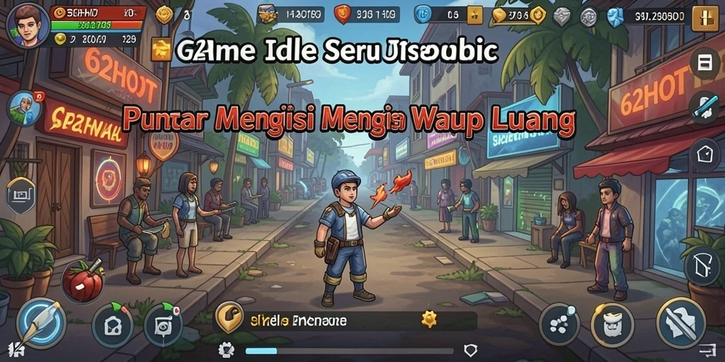 Tampilan gameplay seru dari 62HOT dengan karakter lucu.