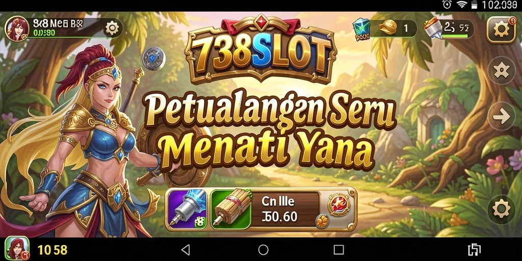 Tangkapan layar yang menunjukkan aksi seru dalam 738SLOT.