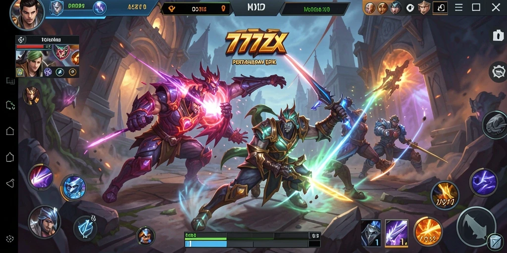 Tampilan gameplay seru dalam pertempuran MOBA di 777ZX.