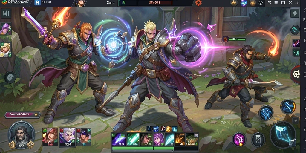 Gameplay seru di DEWANAGA77 dengan pertarungan tim yang epik.