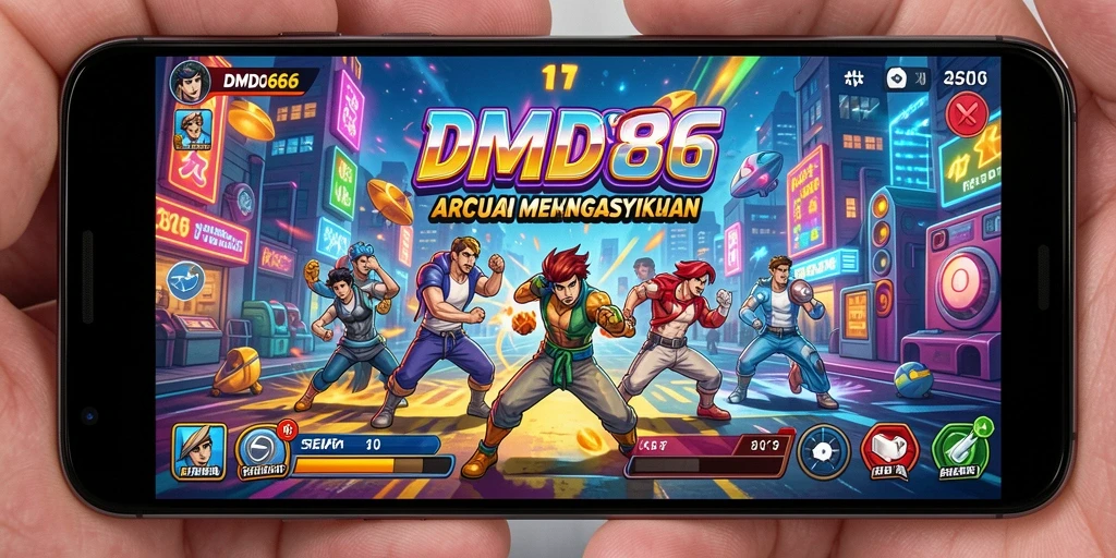 Tangkapan layar DMD686 menunjukkan aksi gameplay Arcade yang seru dan dinamis.