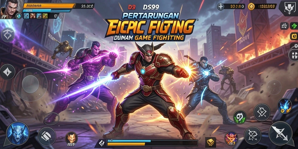 Tampilan gameplay DS99 yang seru dan mendebarkan dalam pertarungan.