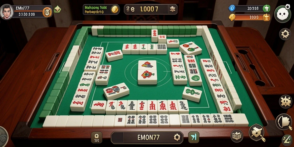Screenshot gameplay EMON77 menampilkan keseruan permainan Mahjong yang menarik.