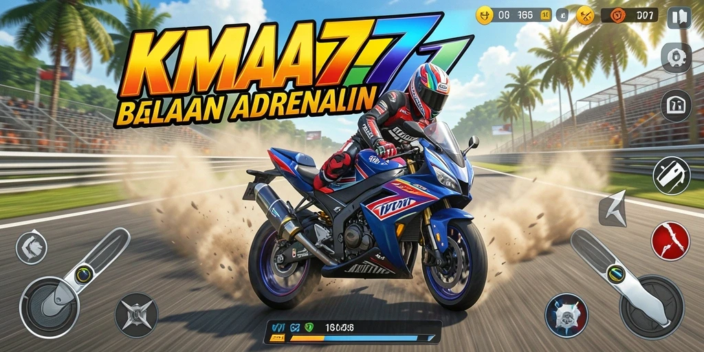 Tampak seru gameplay balapan motor di KM777.