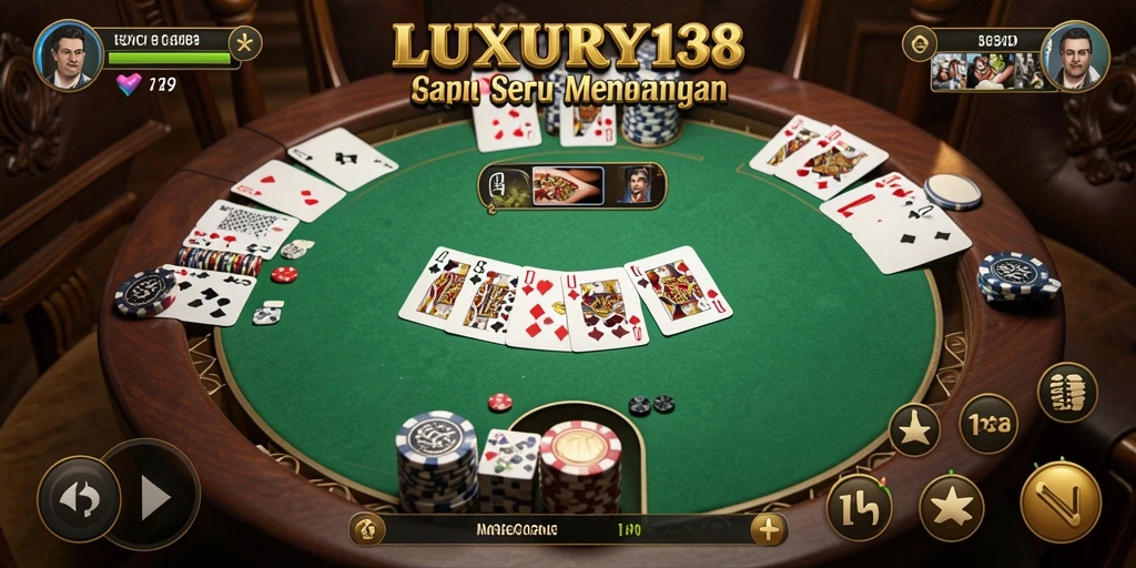Tampilan gameplay menarik LUXURY138 dengan suasana Gaple yang seru.