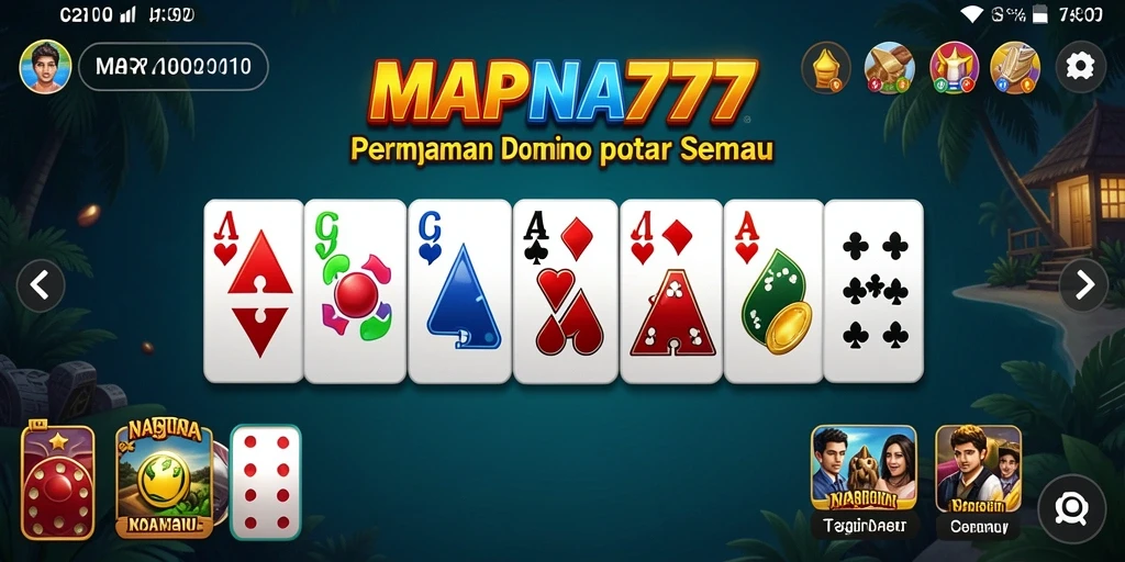 Tampilan gameplay seru di MAPNA777 dengan kartu Domino.