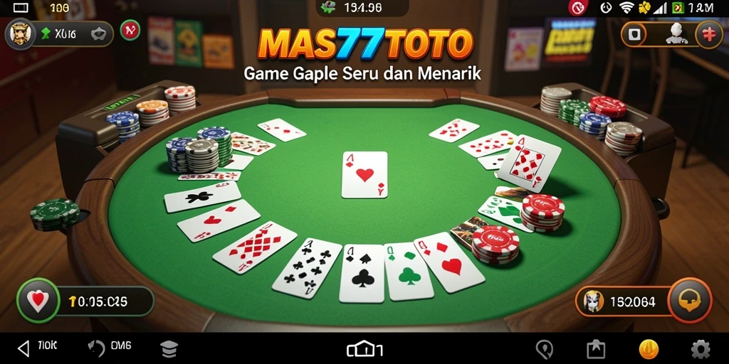 Screenshot gameplay seru dalam permainan Gaple MAS77TOTO.