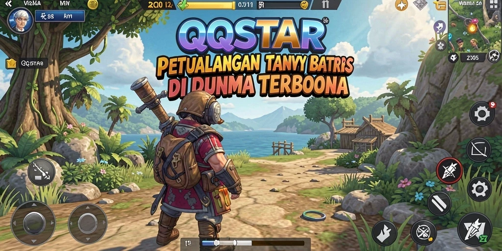 Tampilan gameplay QQSTAR yang penuh aksi dalam dunia terbuka.