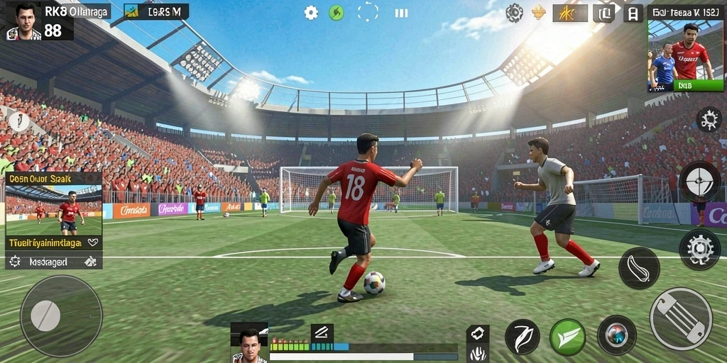 Screenshot RK88 menampilkan aksi intens dari permainan olahraga yang mendebarkan.