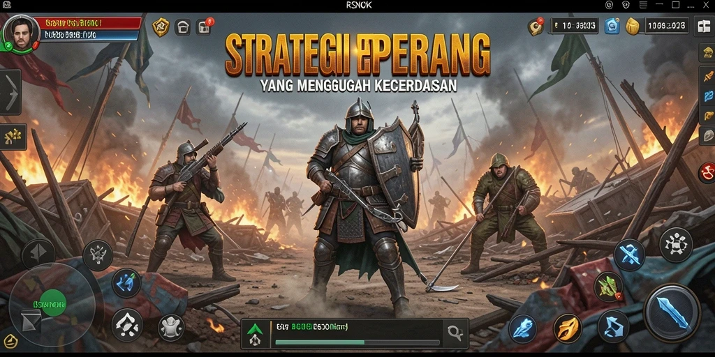 Tangkapan layar utama menampilkan pertandingan strategis yang intens di RSNOK.