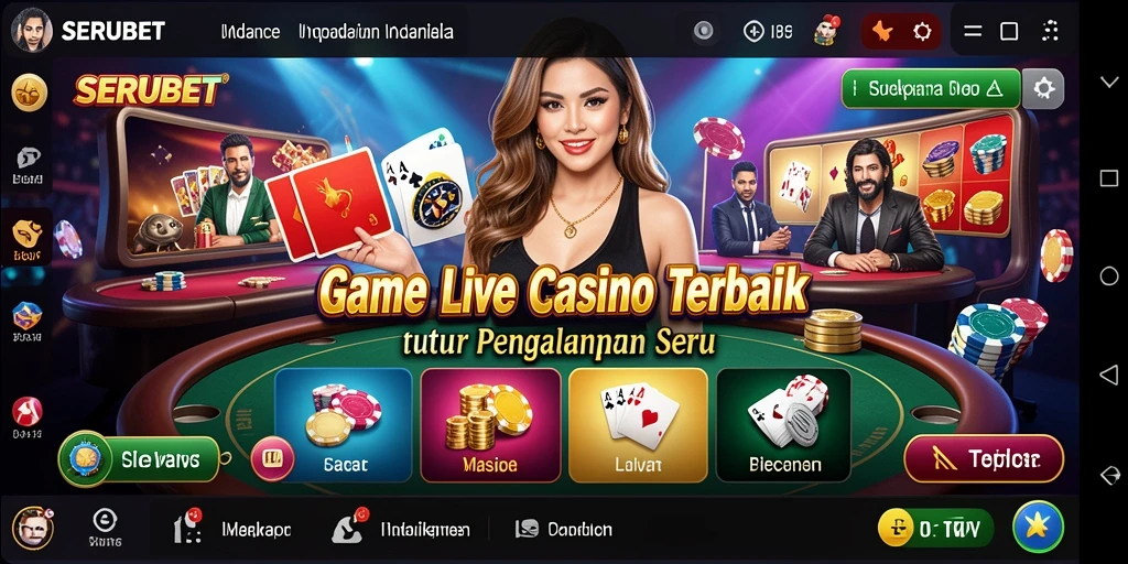 Tampilan permainan Live Casino di SERUBET dengan dealer profesional.