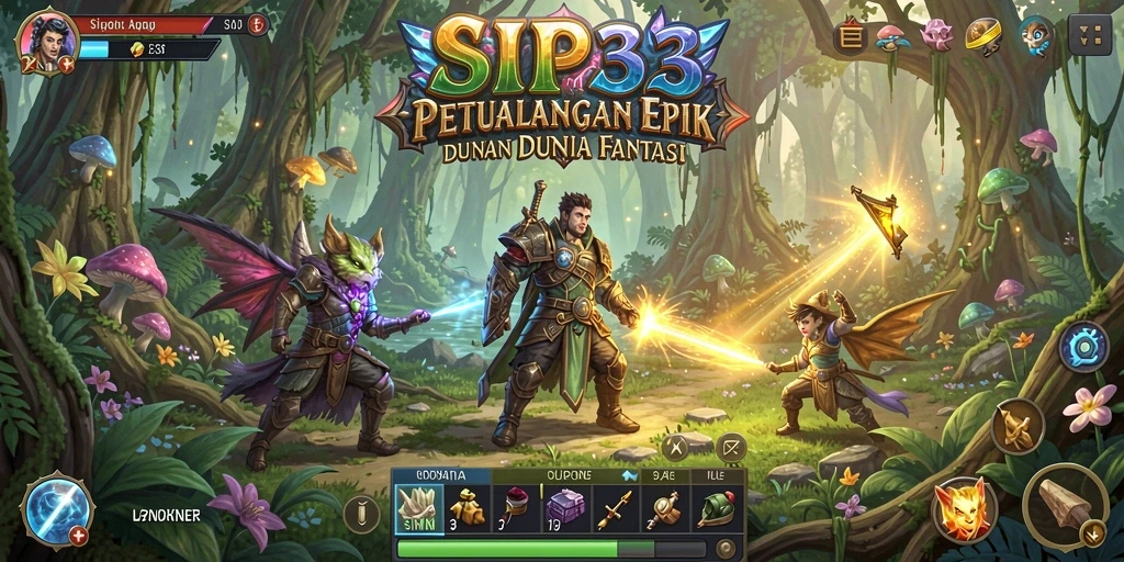 Tangkapan layar gameplay SIP33 menunjukkan pertarungan yang intens dan karakter unik.