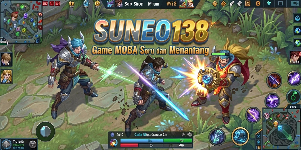 Screenshot utama SUNEO138 menampilkan aksi luar biasa dalam pertempuran MOBA.