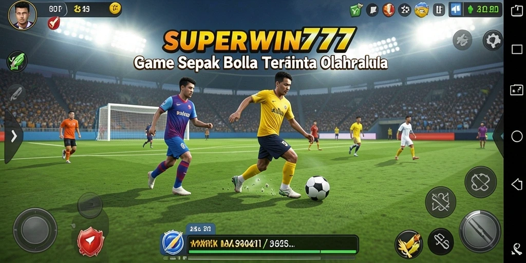 Tangkapan layar gameplay menarik dari SUPERWIN777 saat pertandingan sepak bola.