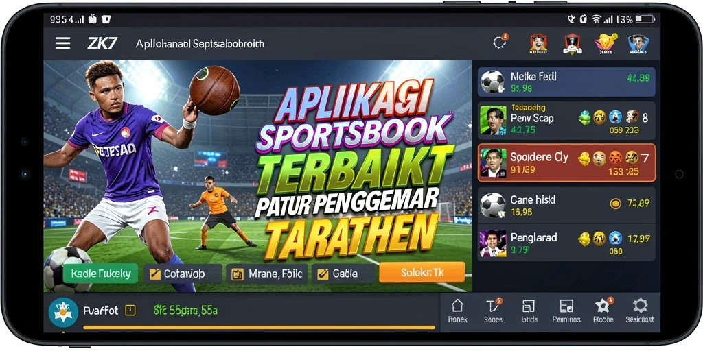 Tampilan menarik dalam aplikasi taruhan Sportsbook ZK7.