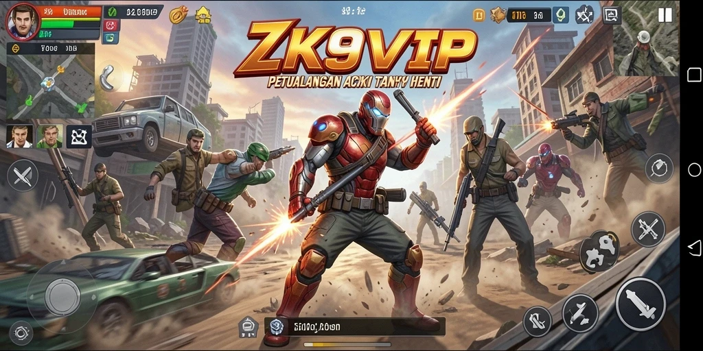 Tampilan gameplay action yang intens dan mendebarkan.